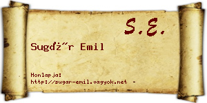 Sugár Emil névjegykártya