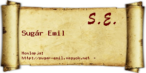 Sugár Emil névjegykártya